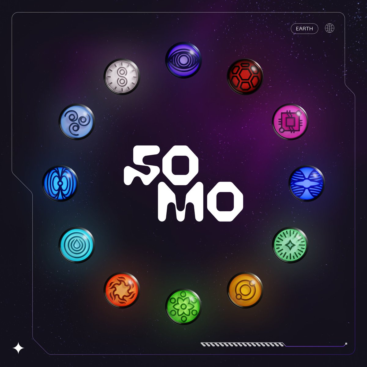 The 12 primordial elements of the SOMO Universe. 

Each SOMO will possess an elemental power... 

Will you harness your given power or choose to evolve…

The choice is yours.
