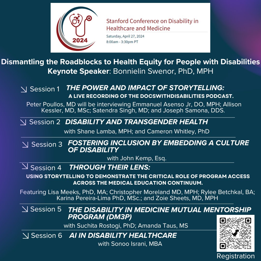 Registration is NOW OPEN for the Stanford Conference on Disability in Healthcare and Medicine, where insightful sessions are going to pave the way for inclusive healthcare practices. Don’t miss out on this empowering event! #DocsWithDisabilities #SMADIE2024