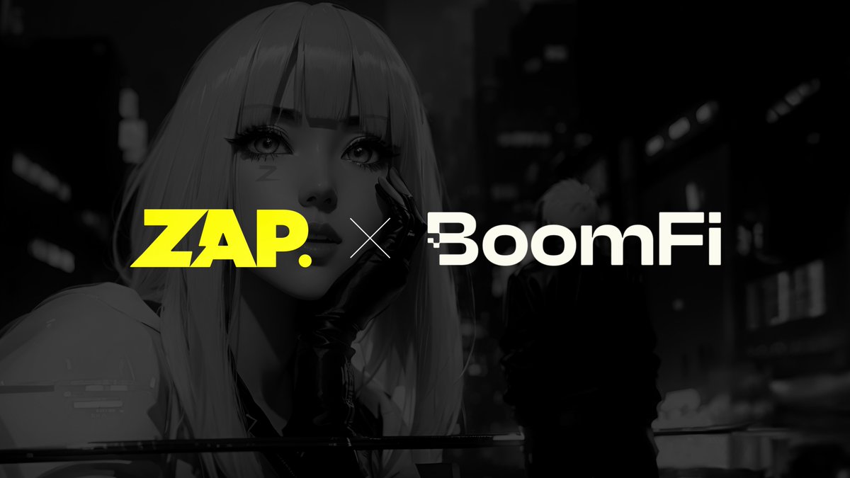 1/Boom! We've officially partnered with @Boom_fi to make investing into pools on ZAP even easier 🥂 Soon you'll be able to on-ramp USD directly into ZAP pools on @Blast_L2! Read on ⚡ 🧵