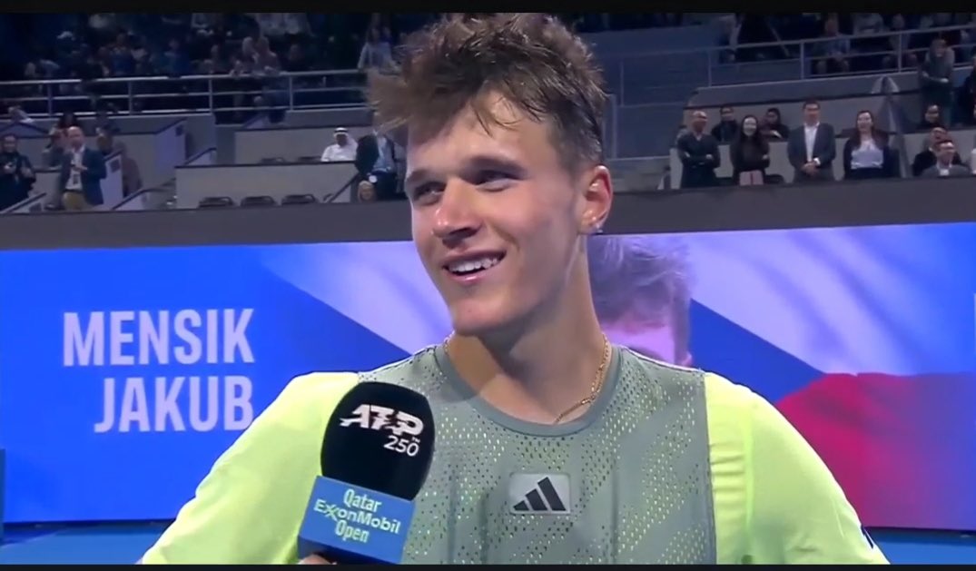 Mensik after beating Andrey Rublev “There’s a new ATP Next Gen rule that says players 20 and younger ranked in the top 250 have an opportunity at a main draw entry at an ATP 250. You chose Doha. Why?” Jakub: “Uh. Because I received a free iPhone”😂