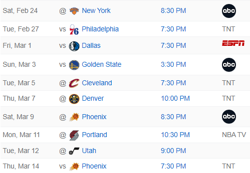 JustinmTurpin's tweet photo. Starting Saturday night in New York against the Knicks, the #Celtics will play 7 consecutive national TV games. 

8 of their 10 games in a nearly 3-week span will be nationally televised. https://t.co/4rMDHcD3Hw