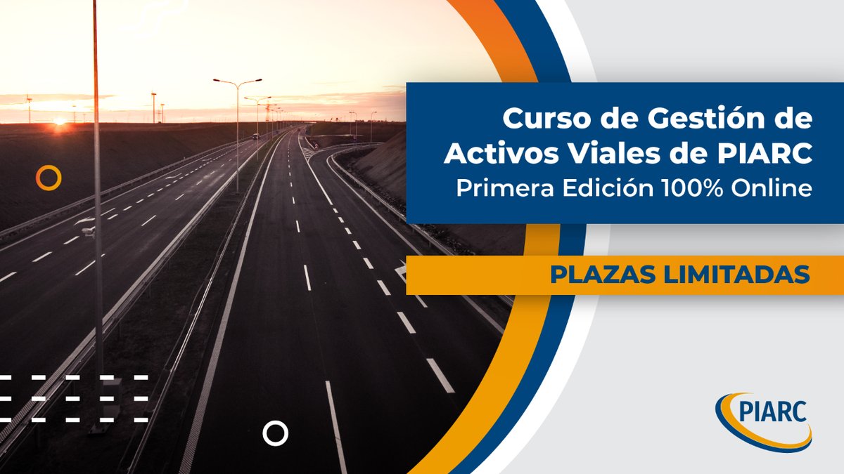 ¡Impulsa tu carrera en infraestructura vial! Únete a la Primera Edición del Curso de Gestión de Activos Viales de PIARC. Modalidad 100% online en español. Plazas limitadas. Inscríbete ahora y asegura tu lugar aquí: t.ly/A9dWg