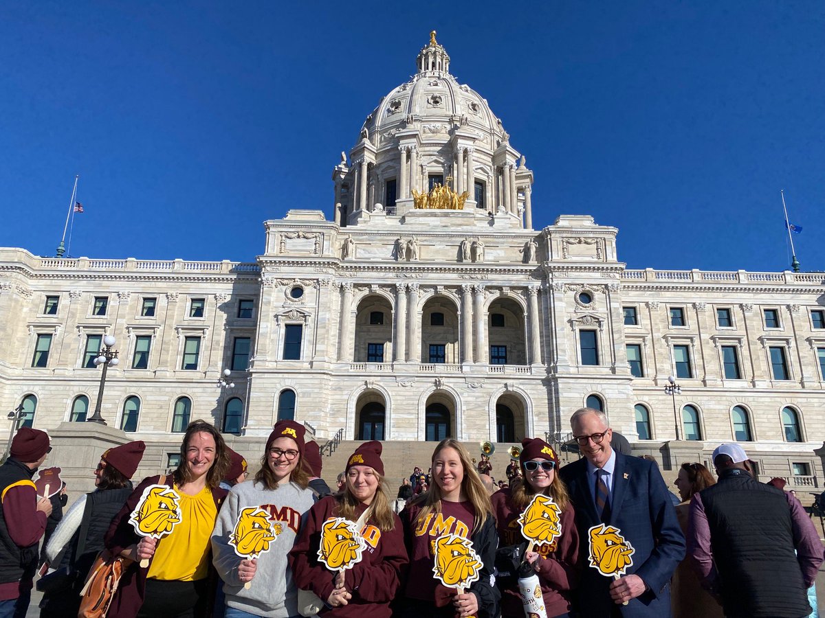 UMD Bulldogs joined Interim Chancellor McMillan at the Minnesota Capitol for support the U Day! #MNLeg #UMDProud