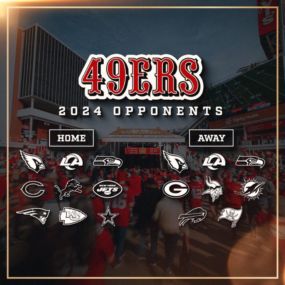 OurSf49ers's tweet photo. The #49ers official 2024 opponent list has been set 👀

📷: @49ers https://t.co/uSoODsYJ1I