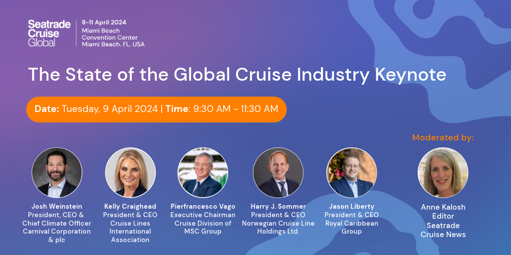 The State of the Global Cruise Industry Keynote announced! 📢 Join this riveting discussion led by Anne Kalosh and joined by industry leaders: Josh Weinstein, Kelly Craighead, Pierfrancesco Vago, Harry J. Sommer & Jason Liberty. View programme: ow.ly/5cuv50QGIiV #STCGlobal