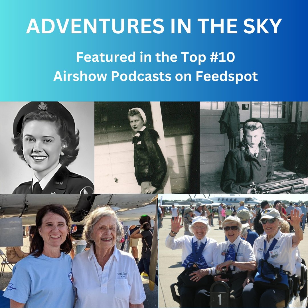 FFWasp's tweet photo. We're delighted to be featured in Feedspot's Top 10 Airshow Podcasts!

Thank you so much to Lisa Taylor, executive director of the @WASPMuseum, Kin of Wasp - #KOW - John Marsh, Tom Lucas, and Debbie McCray for your participation and dedication to preserving the #WASP heritage. https://t.co/StJejcIjCA
