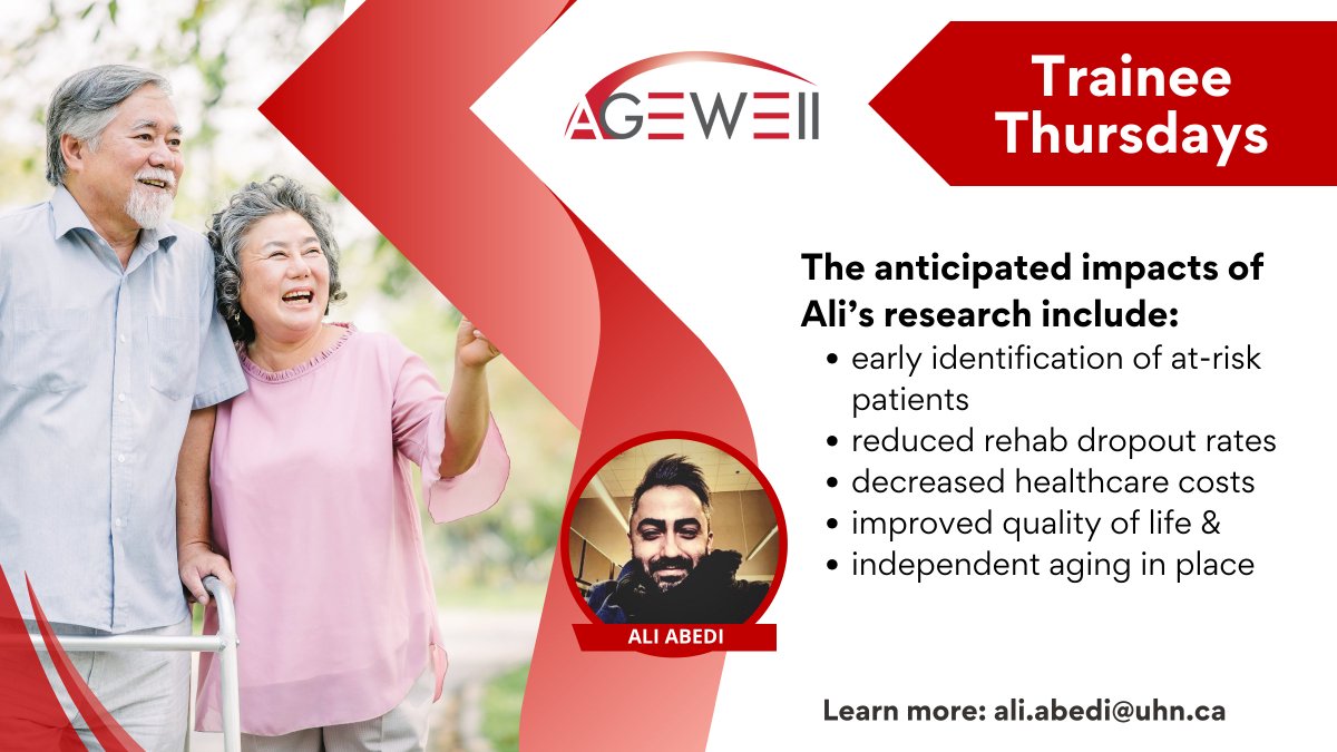 AGE-WELL (@agewell_nce) on Twitter photo 🎉It’s Trainee Thursday! Meet Ali Abedi, a postdoctoral fellow at <a href="/KITE_UHN/">KITE Research Institute</a>! 🌟His research in virtual rehabilitation aims to transform #healthcare #accessibility, with a focus on leveraging AI to enhance the well-being of patients facing obstacles to in-person care.👏 #epicHQP 🎉It’s Trainee Thursday! Meet Ali Abedi, a postdoctoral fellow at <a href="/KITE_UHN/">KITE Research Institute</a>! 🌟His research in virtual rehabilitation aims to transform #healthcare #accessibility, with a focus on leveraging AI to enhance the well-being of patients facing obstacles to in-person care.👏 #epicHQP