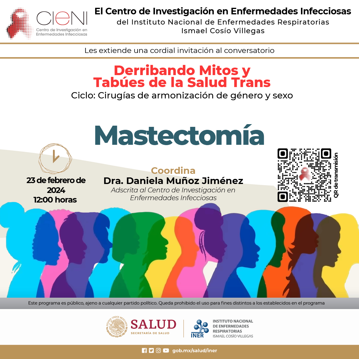 🌈Derribando Mitos y Tabúes
⭐️Mastectomía
🤓 <a href="/Danielamunozjim/">Daniela Muñoz-Jiménez</a> 
📆23-02, 12:00
🔗Transmisión youtube.com/live/8hsc-c-fC…
📝Registro forms.gle/SXmpX9r7cNFuGE…

<a href="/RespiraINER/">Respira-INER</a> <a href="/SSalud_mx/">SALUD México</a>
