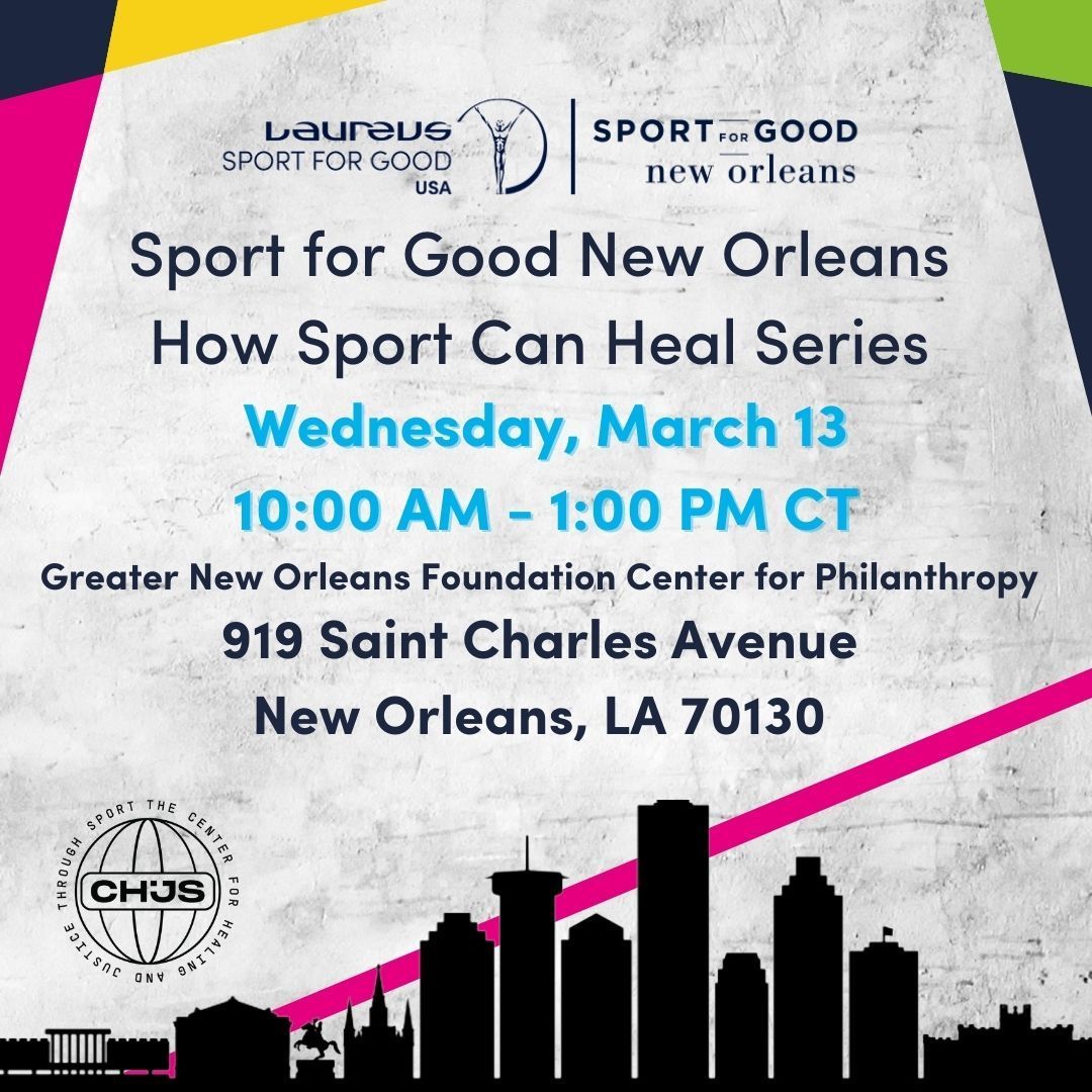 📣 Attention #SportForGoodNOLA members! Join us at 'How Sport Can Heal' on 3/13. Facilitated by @CHJSorg, this training will help participants better understand the ways that sport can drive whole child well-being through the power of sport. RSVP ▶️ buff.ly/42S6lmm