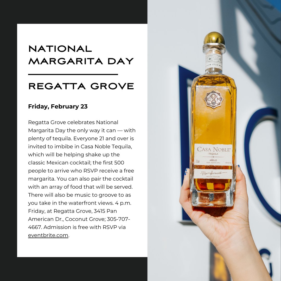 Breakwater Hospitality Group (@breakwaterhg) on Twitter photo As featured in <a href="/miaminewtimes/">Miami New Times</a>, visit us at <a href="/RegattaGrove/">Regatta Grove</a> on Friday, February 23 to celebrate National Margarita Day ⛵️ As featured in <a href="/miaminewtimes/">Miami New Times</a>, visit us at <a href="/RegattaGrove/">Regatta Grove</a> on Friday, February 23 to celebrate National Margarita Day ⛵️