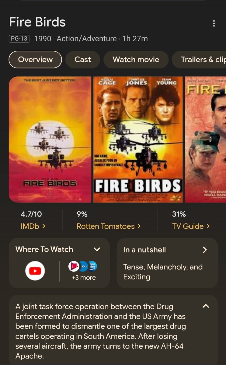 flash_dans's tweet photo. @CornPuzzle @talkhoops @DarthAmin @CinephobePod -"Soldier" would be fun and a total phile (but a rental...)
-"Fire Birds" Nic Cage and Tommy Lee Jones...enough said
-"Sidekicks" basically "Karate Kid" vibes feat. Chuck Norris https://t.co/PbkbOBBJiT