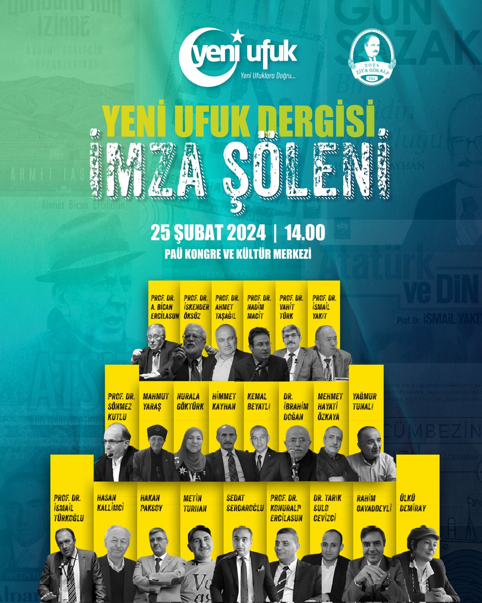YENİ UFUK DERGİSİ 10. YILINDA NELER YAPIYOR?

24- 25 Şubat'ta Denizli'de düzenleyeceğimiz programlara bütün halkımız davetlidir.

#yeniufuklaradoğru