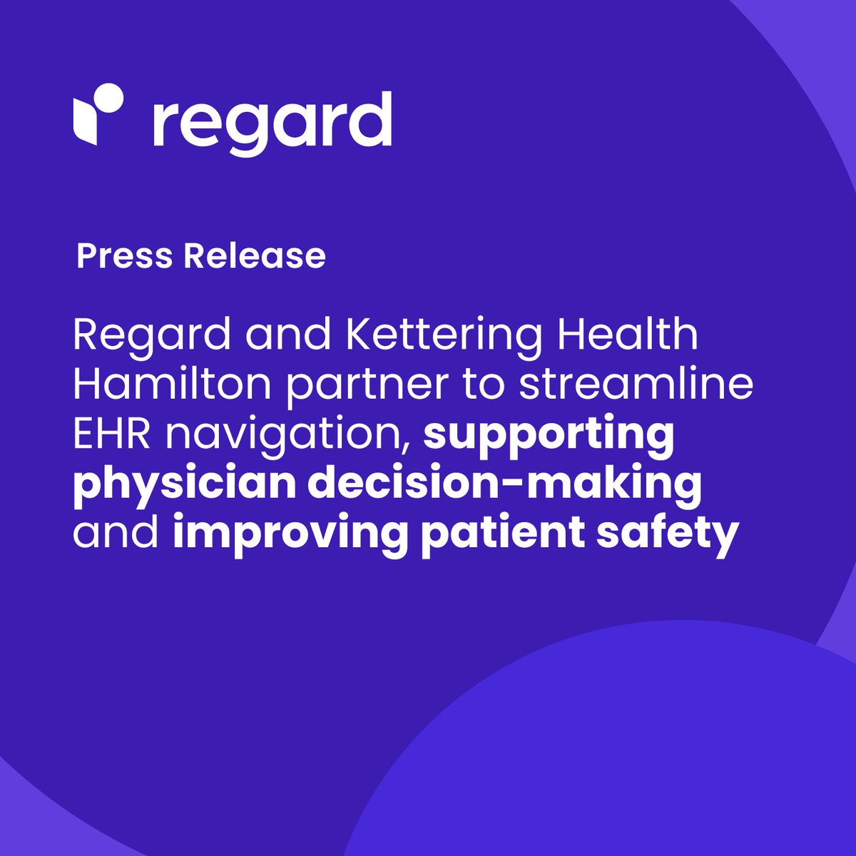 Regard &amp; <a href="/KetteringHealth/">Kettering Health</a> Hamilton partner to streamline EHR navigation. This new partnership will allow for prevention of medical errors, time back for physicians, improved documentation quality &amp; better financial outcomes. 

🔗Learn more at:
prnewswire.com/news-releases/…
#AI