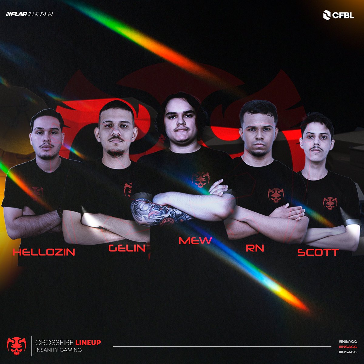INSANITYggwp's tweet photo. Apresentamos a Nação INSANA: a tropa que irá nos representar no CFBL em busca de uma vaga para o presencial e no mundial!

Sejam bem-vindos, garotos!

@Angelinl_  
@jhowzi1 
@mewzinfps 
@gsilvaz7 
@ijhonsrn

@pahzinsfc https://t.co/OtGNkihPoK