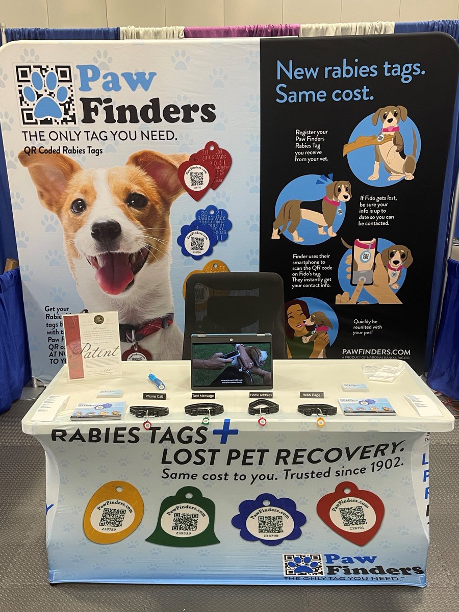 Paw_Finders's tweet image. We are at the Midwest Veterinary Conference in Columbus, OH! Stop by Booth 705 to learn all about Paw Finders Tags, the rabies tag and lost pet recovery system, all in one tag! #2024MVC  #MidwestVeterinaryConference #Rabies @MVCinfo