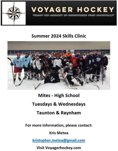 Voyager Hockey Summer Clinics are now Live! Register Today

Sessions begin May 21st &amp; 22nd. 

10 Weeks/$199. Sibling Discounts available.

Visit: Voyagerhockey.com/clinics