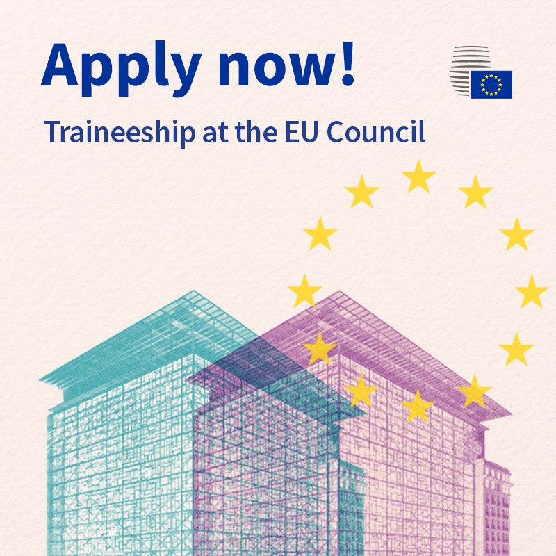📌 Ako ste zainteresirani za rad u 🇪🇺 institucijama, Vijeće EU nudi priliku za plaćeno pripravništvo:
✔️ 5 mjeseci (rujan/siječanj)
✔️ bez dobne granice
✔️ rad u raznovrsnim područjima EU politika

🗓 Prijave su otvorene do 14. ožujka!