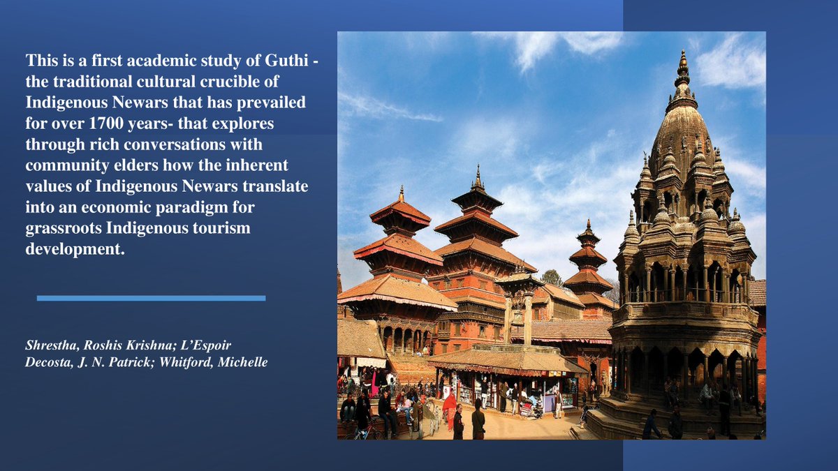 JSustTour's tweet photo. This🆕#OpenAcess study with Nepal’s Indigenous Newars in #JOST shows how their knowledges from Guthi helps develop #sustainable #tourism. @KrishnaRoshis

Read on for free here🔗https://t.co/mctAPU27MF https://t.co/hBOY136SM6