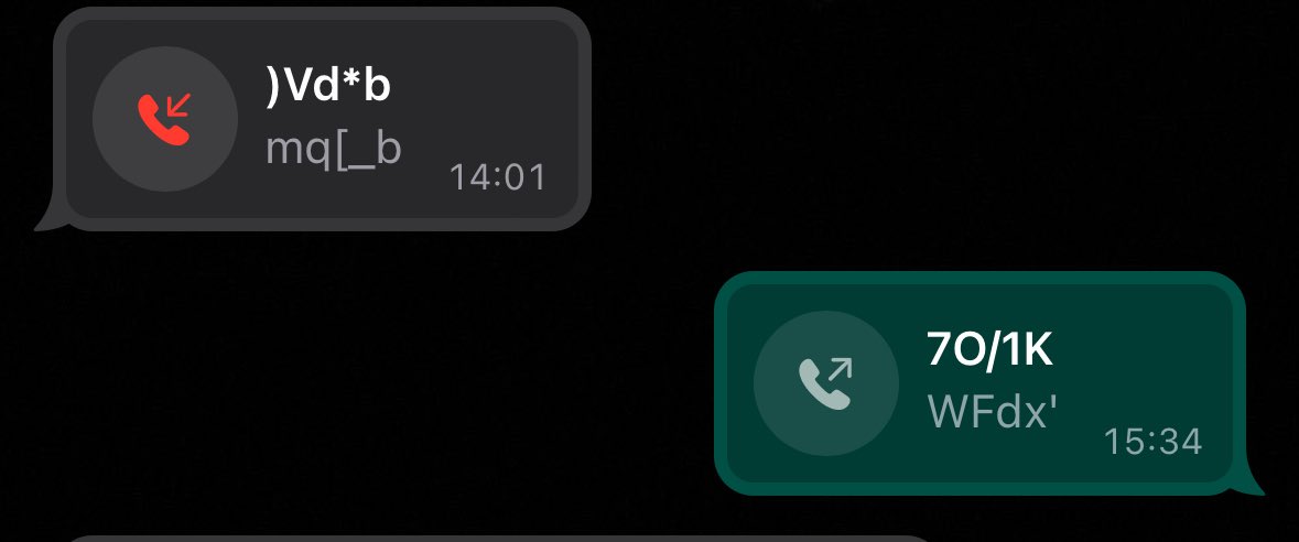d_smartr_dumb's tweet photo. ⁦@WhatsApp⁩ 
Did you break something with the recent iOS update for the app? Description for calls seems hashed up https://t.co/nbnW1unrYo