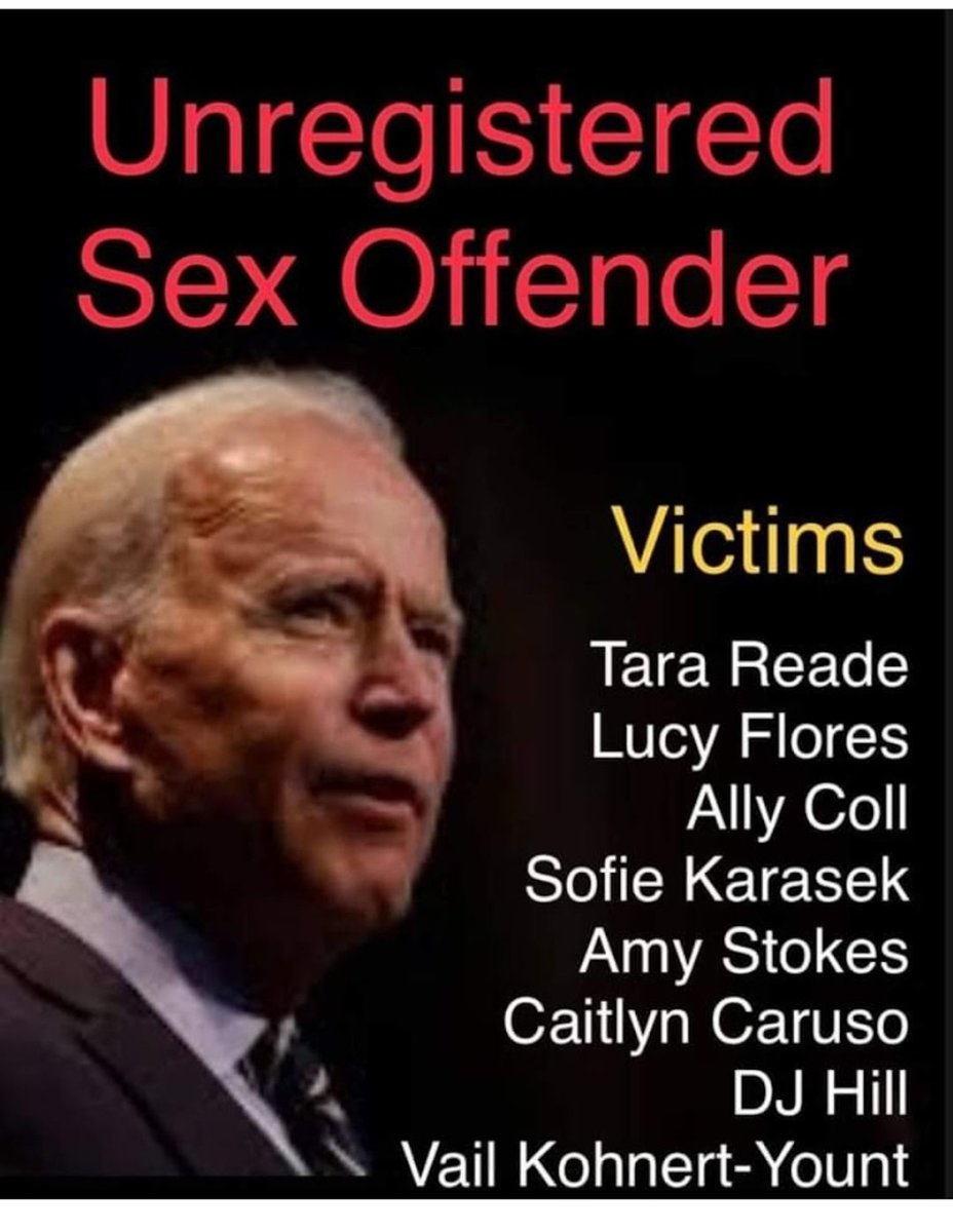 Gitmo99's tweet image. Joe Biden is an unregistered sex offender 🇺🇸🇺🇸🇺🇸
#HIAW