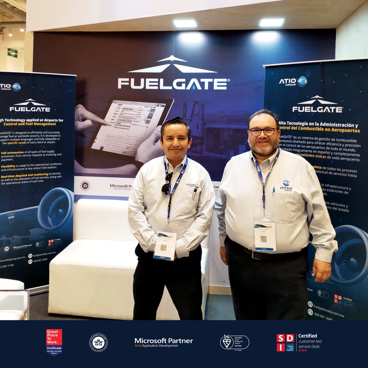 ATIOGroup's tweet photo. ¡Arrancamos el segundo día presentes en el evento #AEROSPACE Meetings #Querétaro 2024!📣
Le invitamos a visitarnos al stand para brindarle información detallada de nuestra #solución #FuelGATE.✈️
#ATIOGroup #Innovación #Tecnología #Aeronaútica #Aviación https://t.co/rgsyQwCKG4