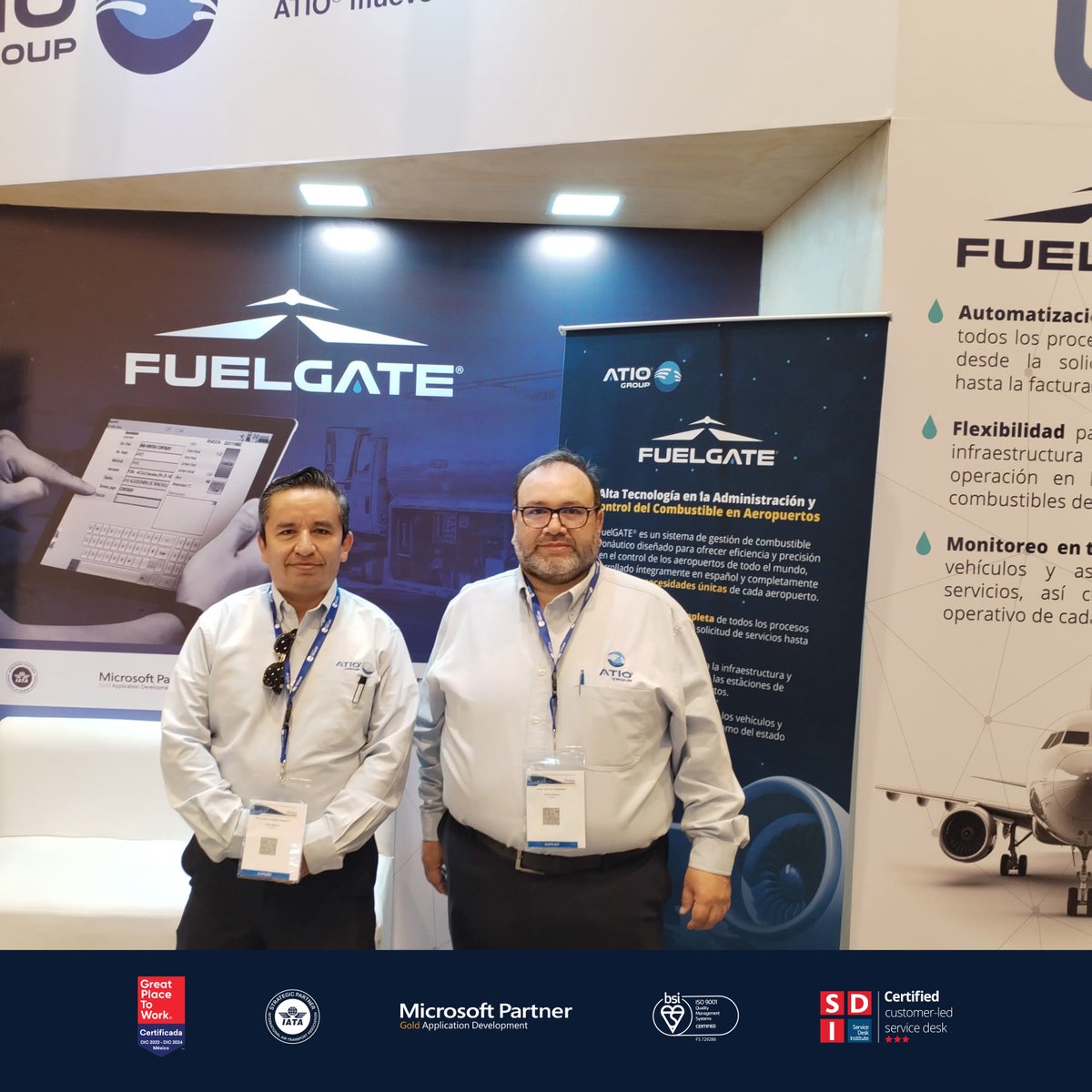 ATIOGroup's tweet photo. ¡Arrancamos el segundo día presentes en el evento #AEROSPACE Meetings #Querétaro 2024!📣
Le invitamos a visitarnos al stand para brindarle información detallada de nuestra #solución #FuelGATE.✈️
#ATIOGroup #Innovación #Tecnología #Aeronaútica #Aviación https://t.co/rgsyQwCKG4