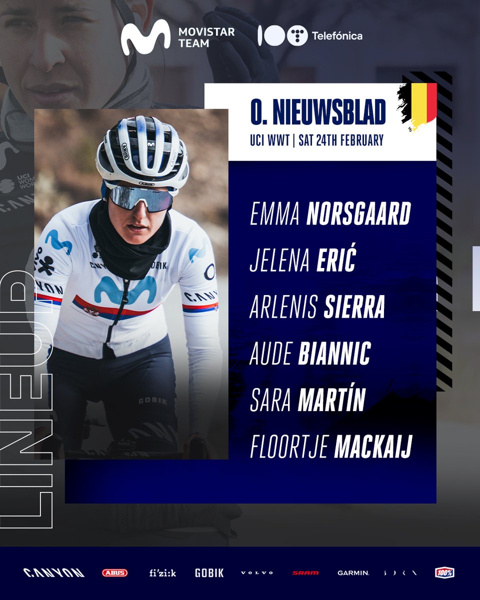 Esencia Ciclista (@esenciaciclista) on Twitter photo ✅ Movistar Team confirma su alineación para el inicio de las clásicas
➡️ <a href="/audebiannic/">Biannic Aude</a>
➡️ <a href="/emmanorsgaard1/">emmanorsgaard</a>
➡️ <a href="/JekaaEric/">Jelena Erić</a>
➡️ <a href="/samartinmartina/">Sara Martín</a>
➡️ <a href="/floortjemackaij/">Floortje Mackaij</a>
➡️ Arlenis Sierra
#EsenciaCiclista #MovistarTeam ✅ Movistar Team confirma su alineación para el inicio de las clásicas
➡️ <a href="/audebiannic/">Biannic Aude</a>
➡️ <a href="/emmanorsgaard1/">emmanorsgaard</a>
➡️ <a href="/JekaaEric/">Jelena Erić</a>
➡️ <a href="/samartinmartina/">Sara Martín</a>
➡️ <a href="/floortjemackaij/">Floortje Mackaij</a>
➡️ Arlenis Sierra
#EsenciaCiclista #MovistarTeam
