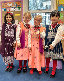 BGS_LowerSch's tweet photo. #BGS_Year2 enjoyed their Indian WOW Day today. They explored Indian clothing, making and trying a mixture of Indian food as well as creating some wonderful art work using stencils #BGS_Project https://t.co/flWWfpxcJ7