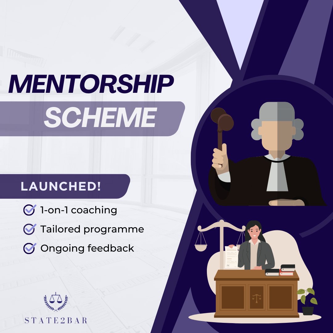 State2Bar's tweet image. Unveiling our Barrister Mentorship Scheme! 🚀 Calling all aspiring barristers to be empowered. Apply now through the following link:
docs.google.com/forms/d/e/1FAI… 
#BarristerMentorship #LegalEmpowerment #MentorshipJourney