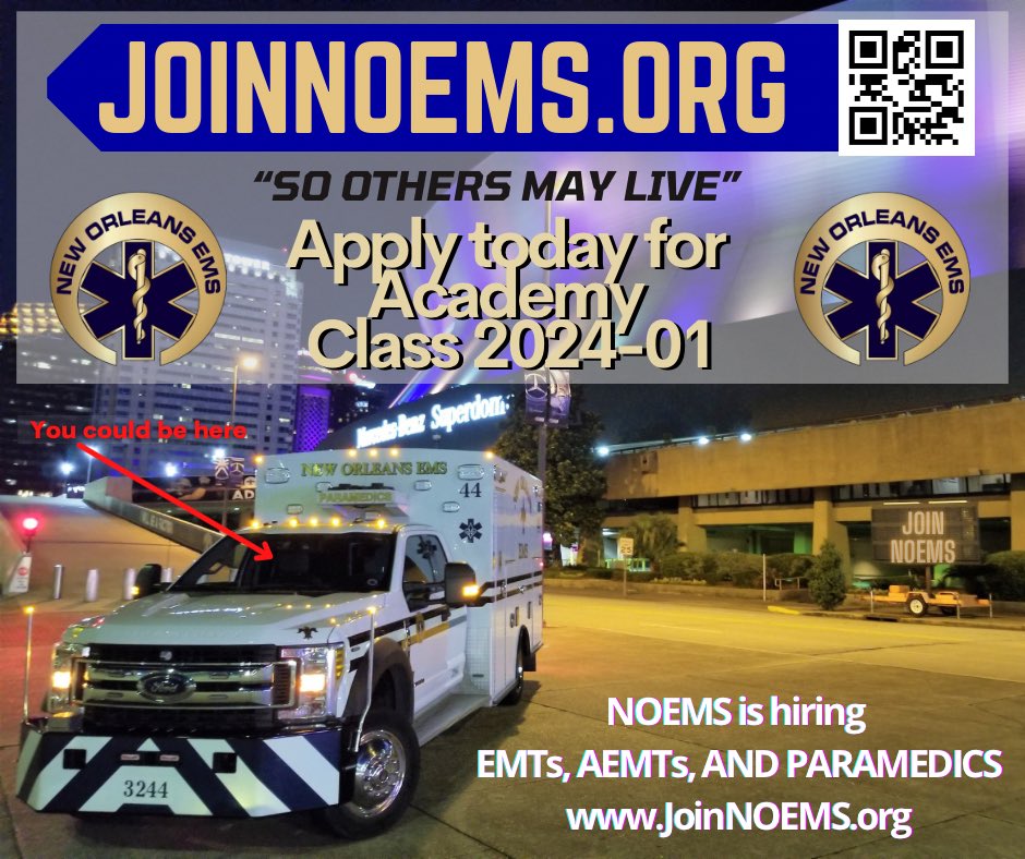 #NOEMS’ first academy of 2024 starts April 29th! Go to JoinNOEMS.org by Tuesday, March 4th, to apply!