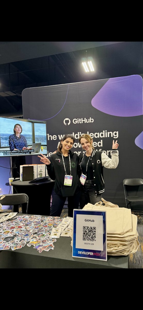 GitHub team is at the @DeveloperWeek Swing by our booth, get some swag and let’s chat about #github #Copilot ✌️
