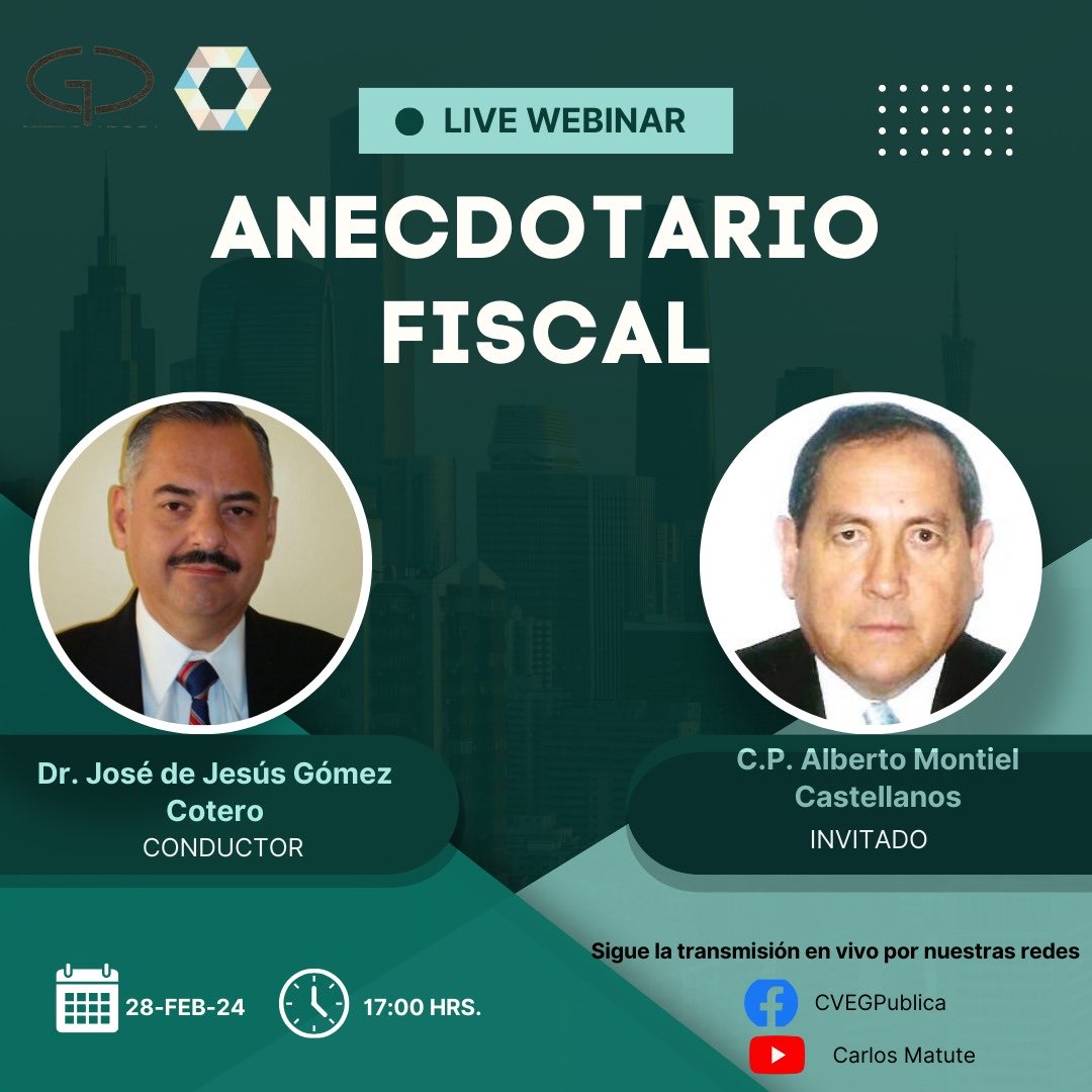 No te pierdas la 1ª emisión del programa Anecdotario Fiscal, donde charlaremos con los grandes fiscalistas de México, como el fundador de ANEFAC y a través de la crónica de su vida conoceremos el camino recorrido por la materia fiscal hasta nuestros días y su influencia