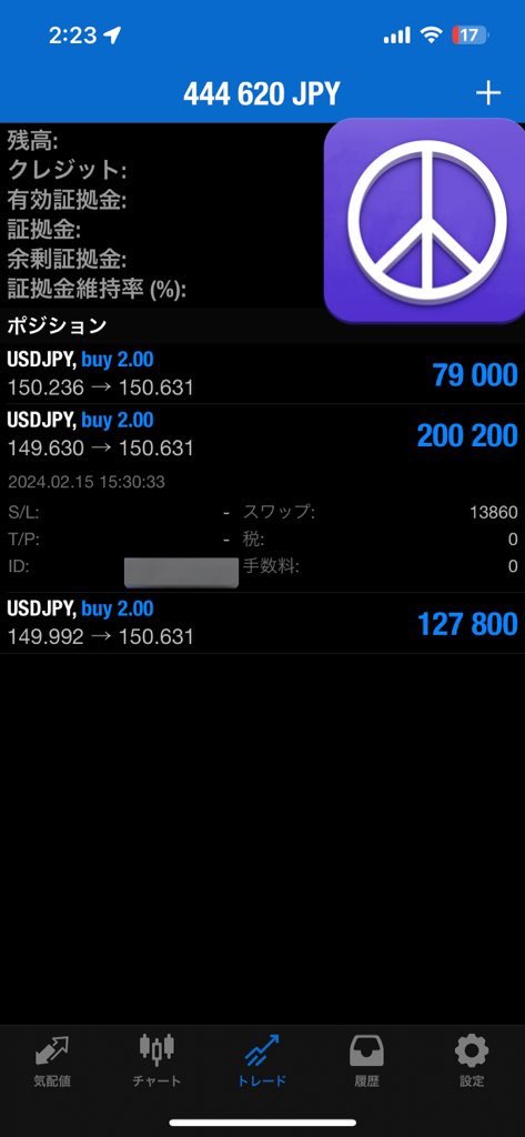 しばらくリアルが忙しくてFXできなかったけどようやく落ち着いてきた復帰戦！

オセアニア、ユーロが爆吹きしてぐぬぬぬぬってなってたけどようやくドルのターンがやってまいりました

このポジ流れが下にならない限り握りつぶしてやると思ってからはや一週間

2月15日から握ってます😅💦

 #ASOBIFX