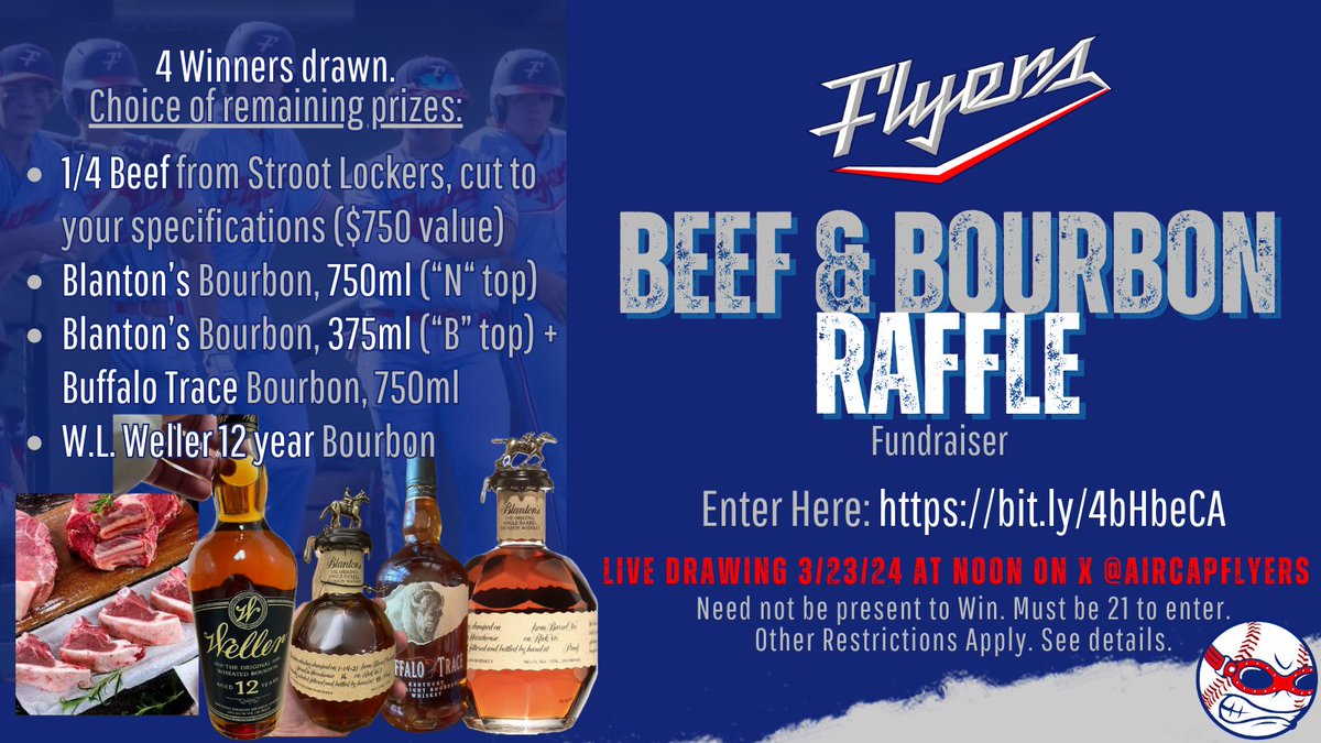 🎟️ Beef &amp; Bourbon Raffle! 🎟️
Want to win a 1/4 beef cut to your specifications or some fantastic , hard to acquire Kentucky bourbon? Then our Beef &amp; Bourbon raffle is for you! You can buy tickets and find all the details here: 
🔗: bit.ly/4bHbeCA
Restrictions apply.