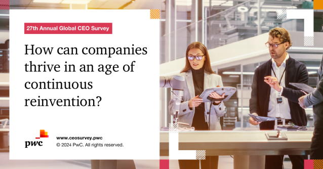 srempson's tweet photo. Is your company's potential held back by a lack of technological capabilities in your workforce? According to PwC’s Global CEO Survey, 46% of CEOs face this challenge, hindering innovation and value creation. https://t.co/2S0uADixXx https://t.co/q5131ZJyLY