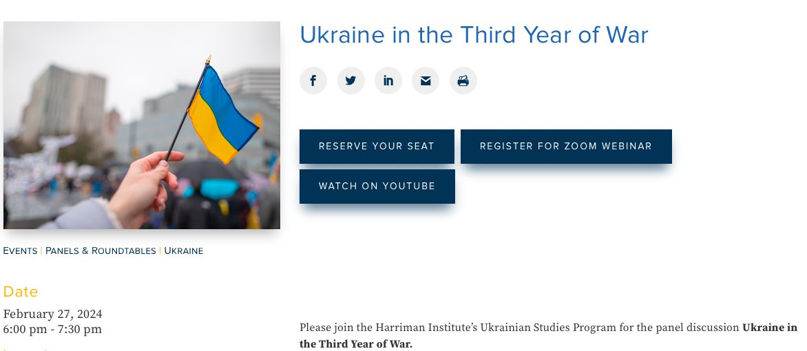 Join us in NYC/online for a panel on 27 Feb as 🇺🇦 faces year 3 of all-out war. I'll discuss civilian engagement Volodymyr Kulyk -challenges of mobilization Elise Giuliano - public opinion in 🇺🇦 Tim Frye- support in 🇺🇸 Alex Cooley- views from Global South harriman.columbia.edu/event/ukraine-…