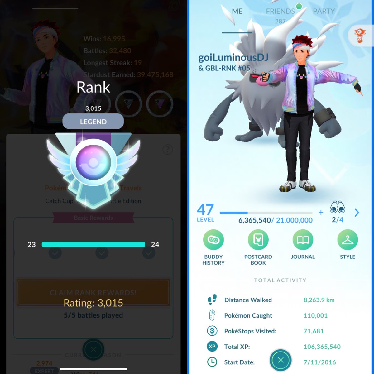 Looks like this old timer still got’s it, 😅. GGs to all my opponents along the way. #GOBattleLeague #PokemonGO