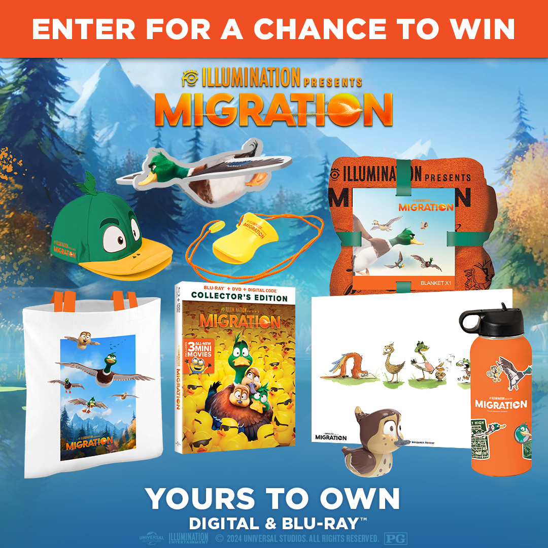 Enter for your chance to win #MigrationMovie giveaways including a limited edition signed print, Collector’s Edition Blu-ray, blanket, and more! 🦆🧡 No. Pur. Nec. Ends 3/22/24. 50 U.S. & D.C. 13+ Rules: cloud.m3.universalstudios.com/migrationuphe