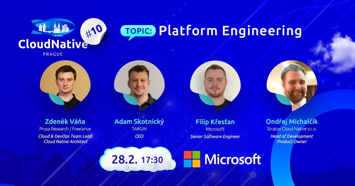 🎉 The next #CloudNativePrague meetup about #PlatformEngineering in panel discussion format with focus on audience questions.
📍 <a href="/Microsoft/">Microsoft</a> Prague office / Live stream
📅 February 28 🕒 17:30 CET
👉 Registration -> community.cncf.io/events/details…