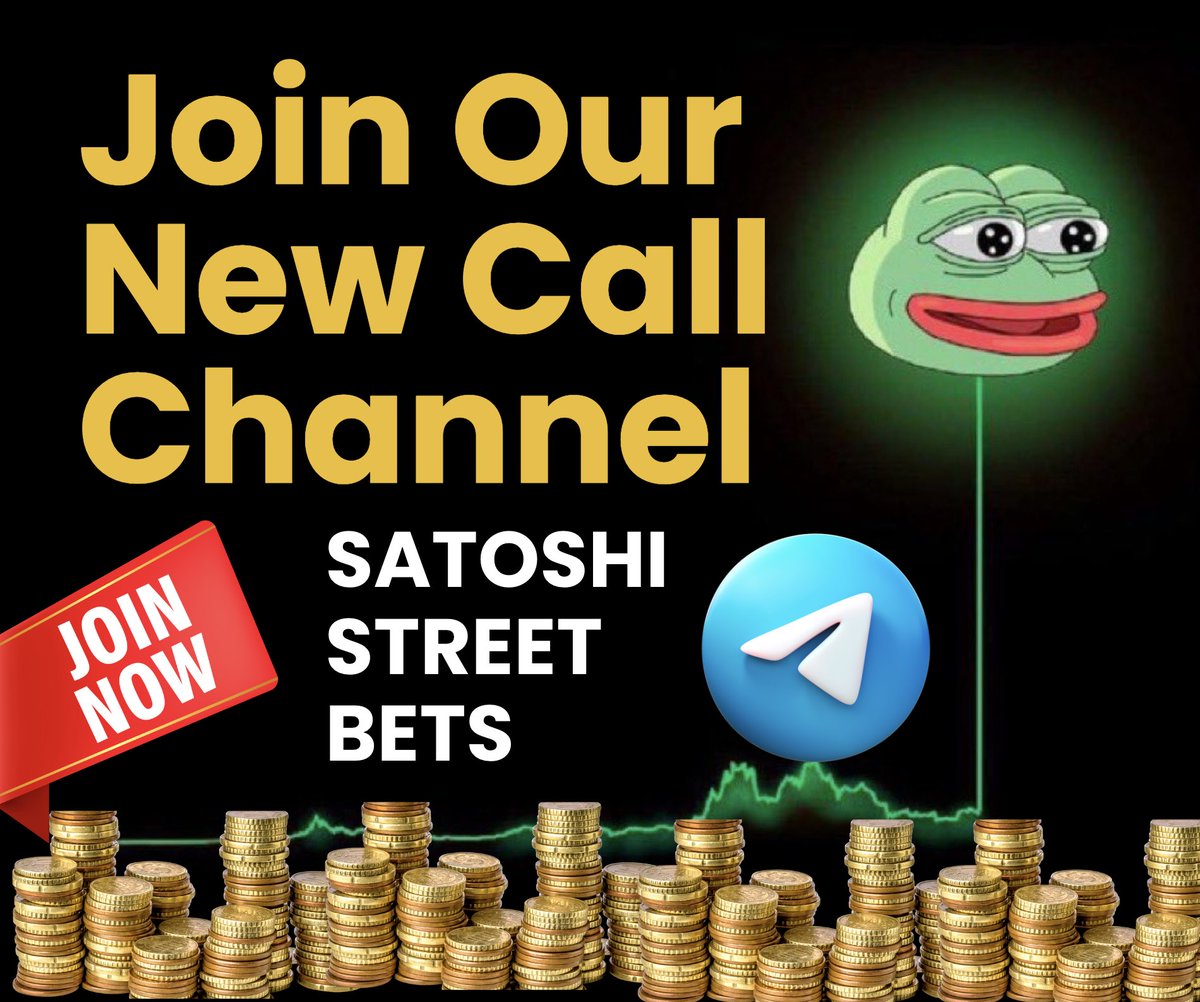 We're quietly assembling an army at our new Telegram channel. Made for degens who want to ape in EARLY on 100x memecoins like $GME 🔥

All projects researched by the Based Department of SatoshiStreetBets 🫡

JOIN NOW before we set it to private 👇
t.me/SatoshiStreetB…