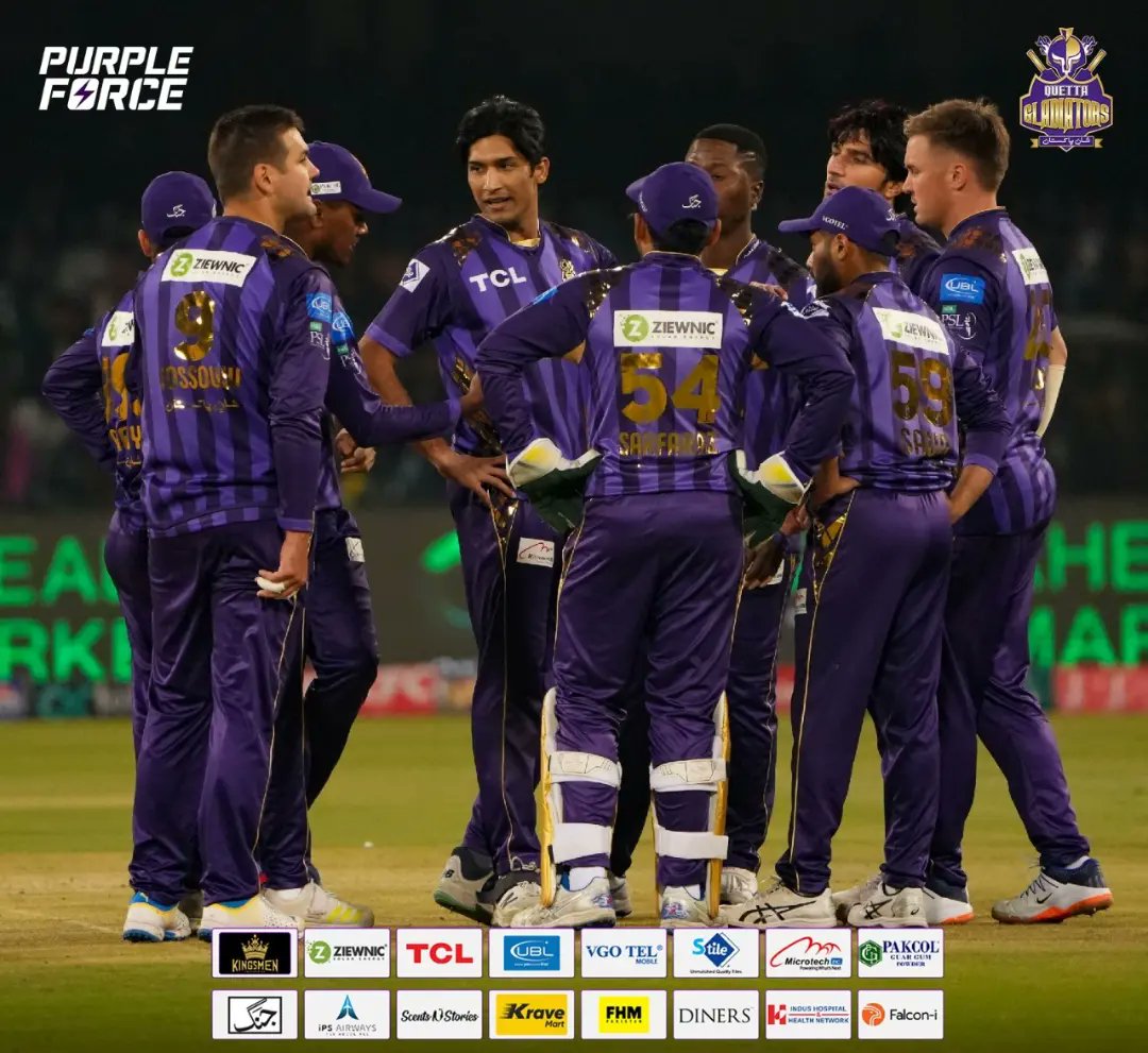 Here we go #PurpleForce 💜
3 in 3 Alhamdulill'ah 😍
<a href="/TeamQuetta/">Quetta Gladiators</a> 

#PSL2024 
#QGvIU