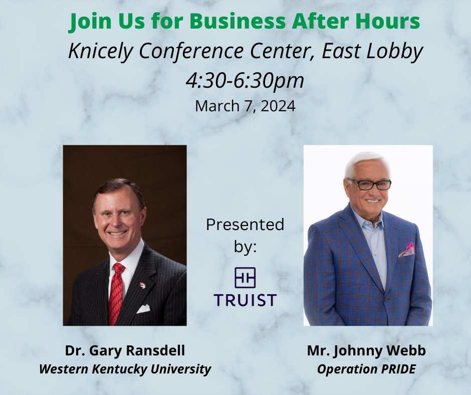 Join us Thursday, March 7, from 4:30-6:30pm in the East Lobby of the Knicely Conference Center for Business After Hours, hosted by Junior Achievement and presented by Truist. We will unveil the 2023 laureate photos before adding them to the Hall of Fame wall.