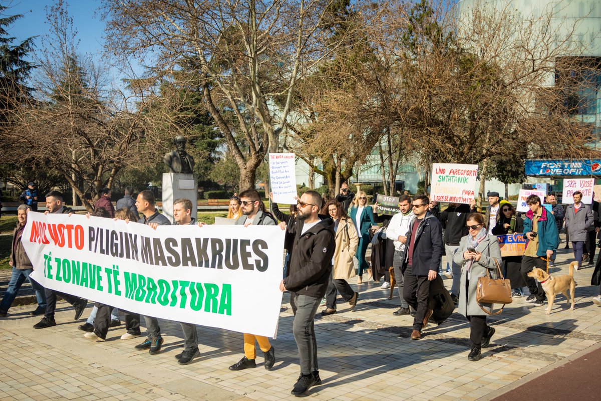 PPNEA's tweet photo. Albania's "Protected Areas" are now UNPROTECTED. Draft law No.81/2017 for PA was approved today, disregarding the environmental protest, posing significant risks to our environment, and threatening the very essence of our country's identity.
https://t.co/ZLjtAdm6iu https://t.co/HKgDQJRGHC