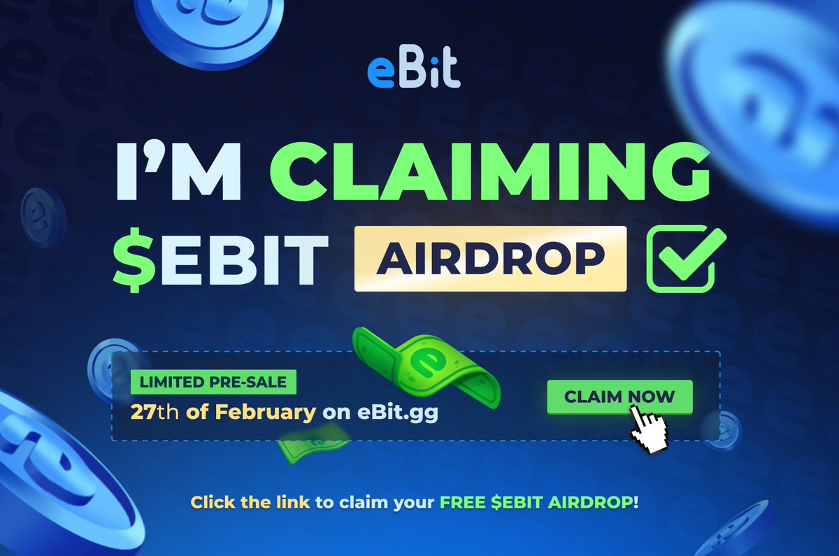 Karsifier's tweet image. I'm ready to claim my $eBit Airdrop.. are you?

First come, first serve... don't miss out!

ebit.gg/airdrop