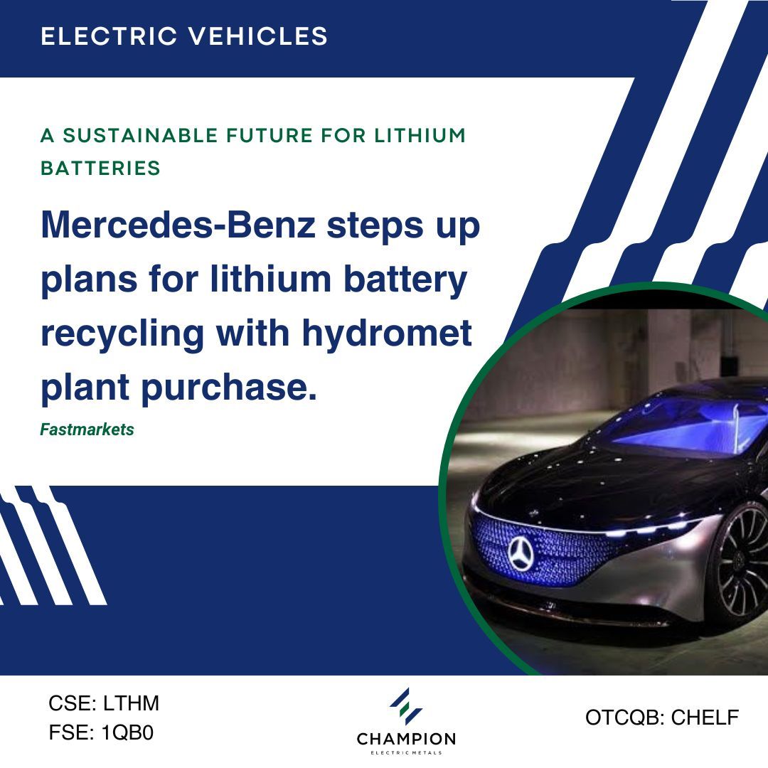 A promising development for the future of sustainable energy and great synergy for our lithium exploration journey. Discover our projects ➡️ champem.com $LTHM $CHELF #ChampionElectricMetals #Exploration #Mining #Lithium