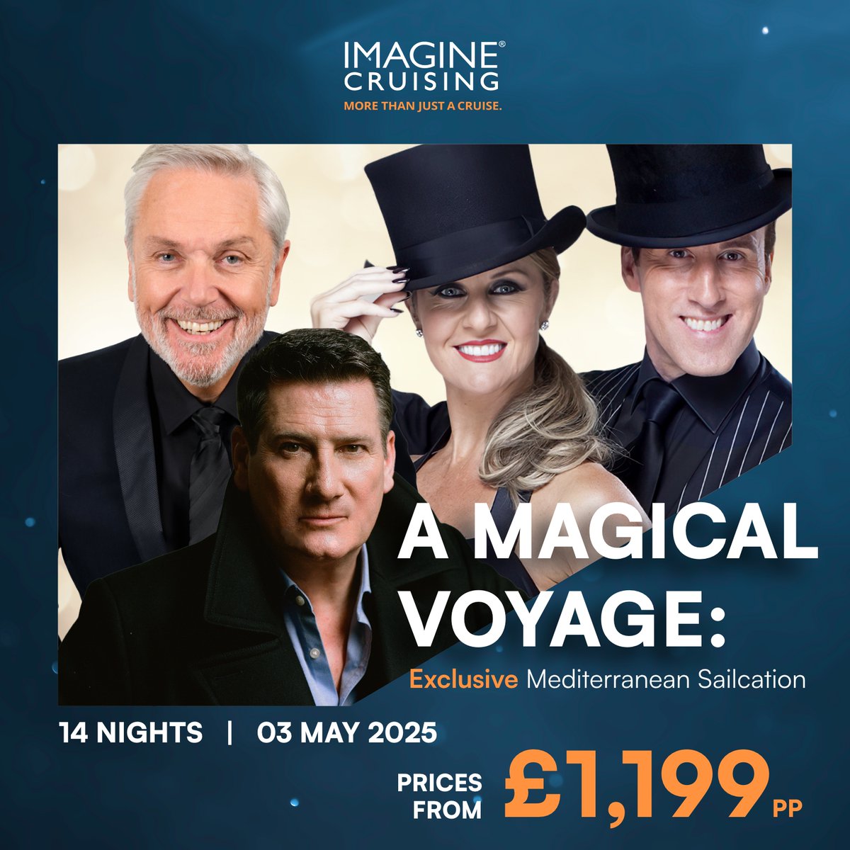 Join me, fellow ballroom superstar @ErinBoag, 80s icon @TheTonyHadley & legendary performer @RealBrianConley on @imaginecruising’s exclusive no-fly Mediterranean Sailcation, May 2025🛳☀️

Call 01793856932 or click here for details: bit.ly/AntonSailTweet

#ImagineSailcation #AD