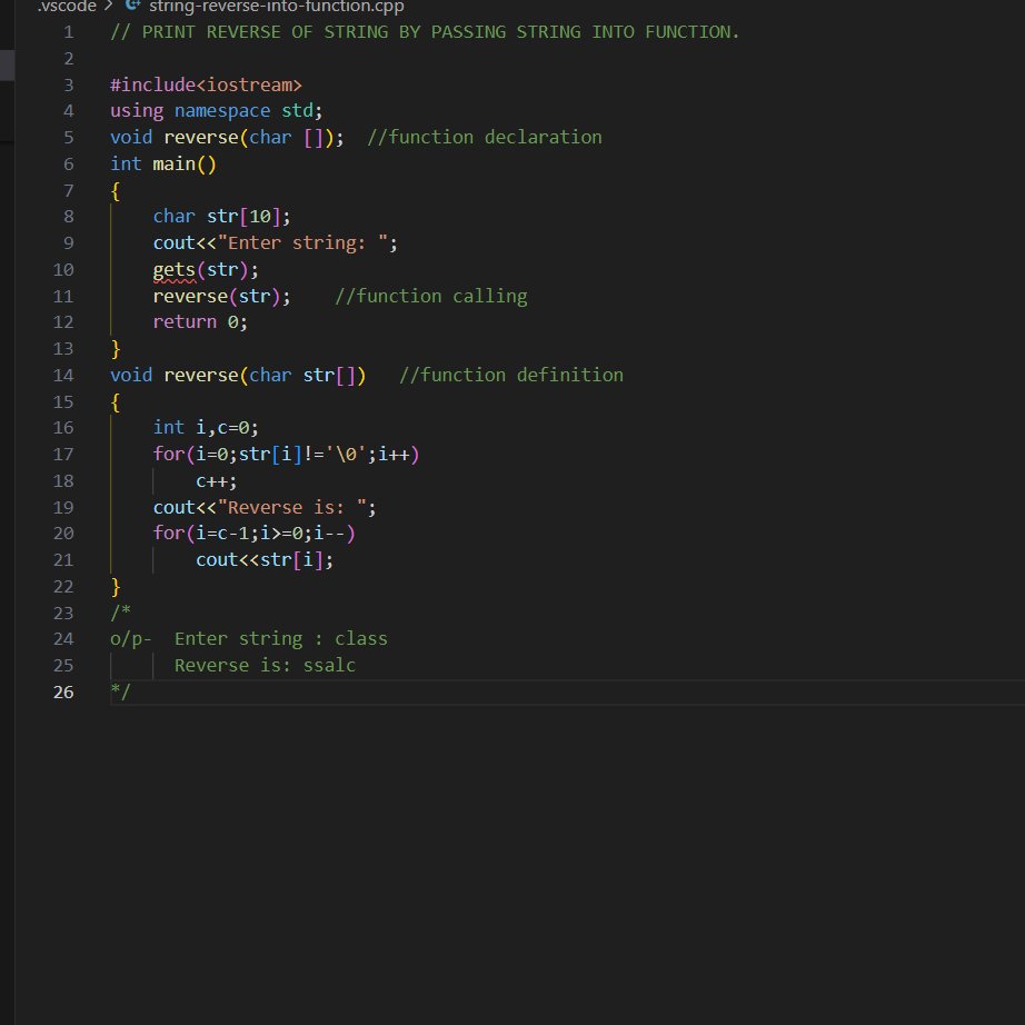Aachal_Thaware's tweet image. Day 84/100 #100daysofcodechallenge
Today I have solved problem to print reverse of string by passing string into function.
#happycoding💻