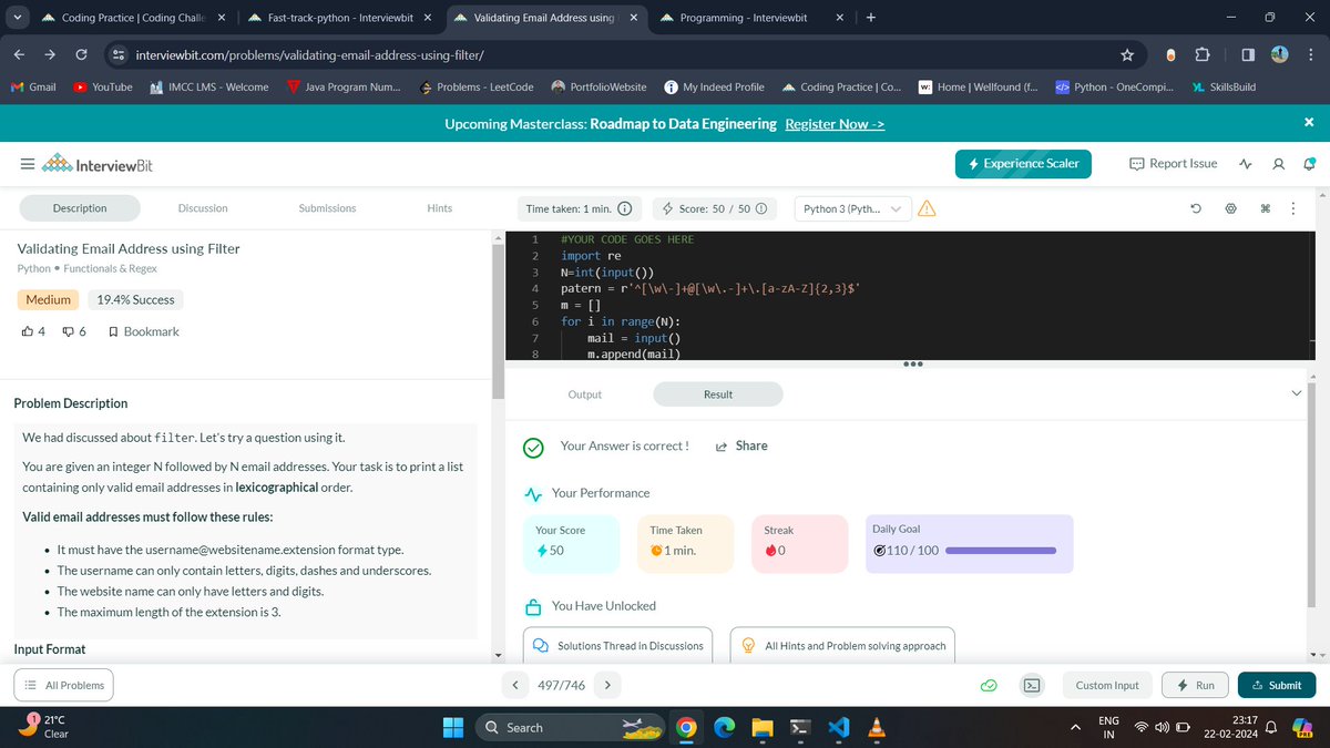 vermaraj2010's tweet photo. Hello All,
I have completed #Day052 of #365DaysofCode Challenge with @Scaler_official

Solved two questions.

Scaler discord community link: https://t.co/IPOO4C7acY 

#scalerdiscord #codewithscaler #365daysofcodescaler #interviewBit https://t.co/r8FYm39zLi