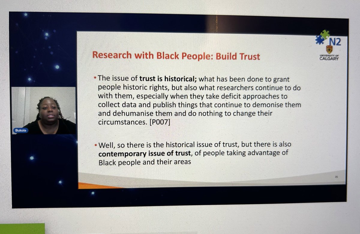 Kim Meeking (@kimbomeek) on Twitter photo Research with Black People - building TRUST is critical, avoid deficit approaches within research - they perpetuate dehumanisation. #N2conf2024 <a href="/BukolaKSalami/">Bukola Salami</a> #equality #BlackHistoryMonth Research with Black People - building TRUST is critical, avoid deficit approaches within research - they perpetuate dehumanisation. #N2conf2024 <a href="/BukolaKSalami/">Bukola Salami</a> #equality #BlackHistoryMonth