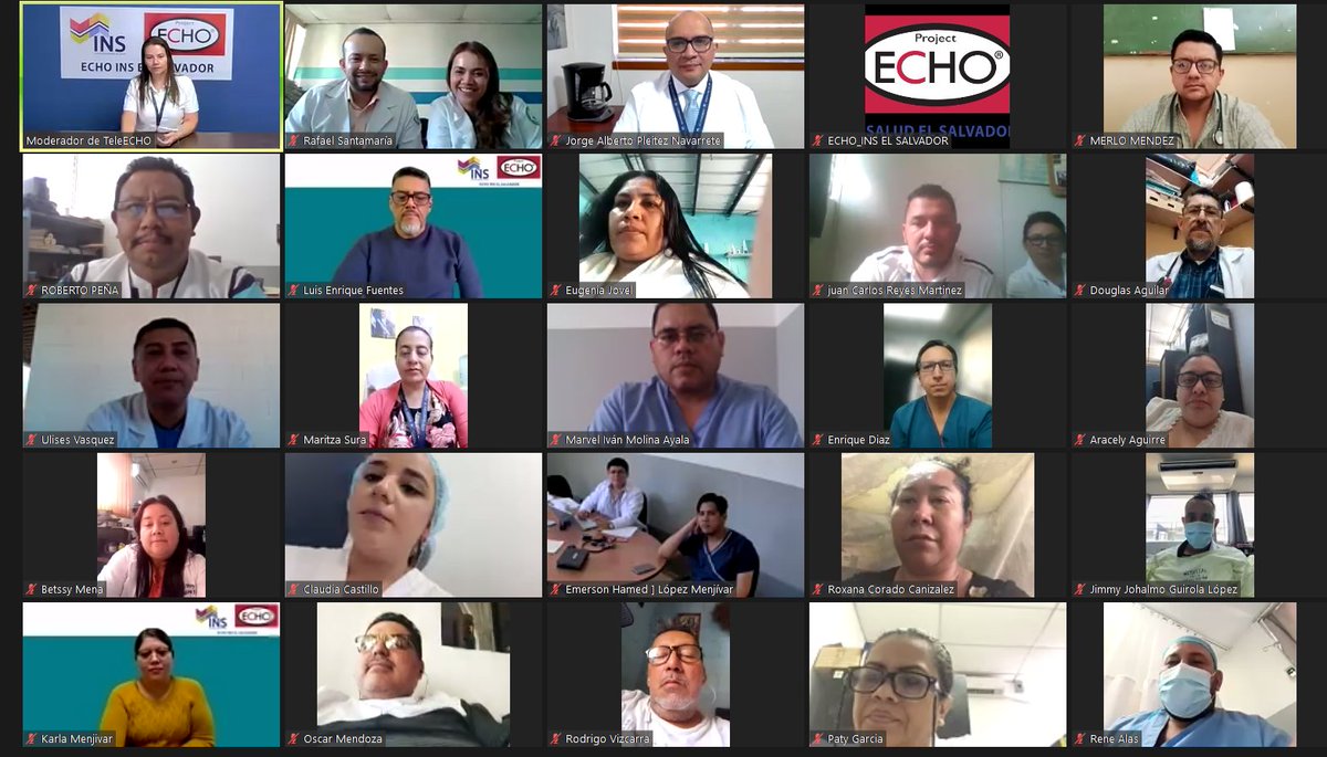 INS_ESV's tweet photo. Médicos del departamento de Infectología del Hospital de Niños Benjamín Bloom, de la Unidad de la Niñez y del INS, en #TeleECHO del Programa de Infectología Pediátrica, ampliaron sobre las enfermedades exantemáticas prevenibles por vacunas, específicamente, sarampión y rubéola. https://t.co/YW6jCus9Nr